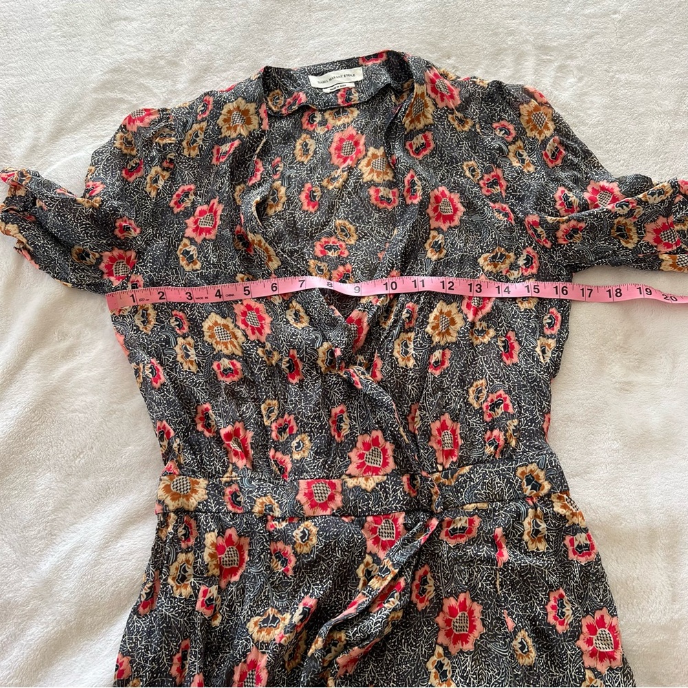 Isabel Marant Étoile Shania Floral-Print Midi Dress in Charcoal - Picture 9 of 11